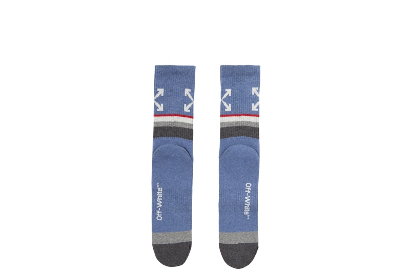 OFF-WHITE Kiss Stripes Socks Navy Blue/Off White/Red
