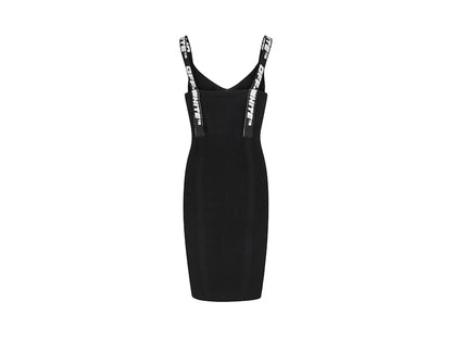 OFF-WHITE Knit Industrial Dress Black/White