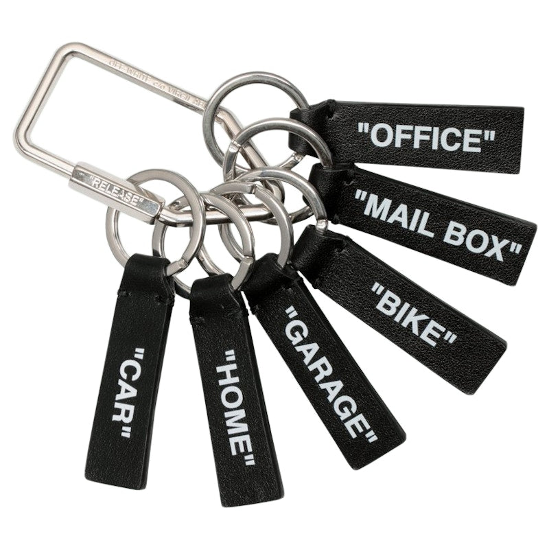 OFF-WHITE Label Keyring Black/White