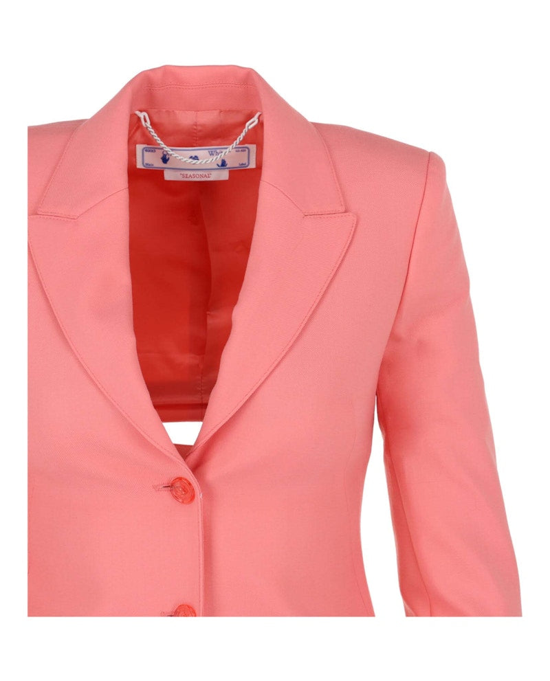 OFF-WHITE Laces Wool Blend Blazer Orange