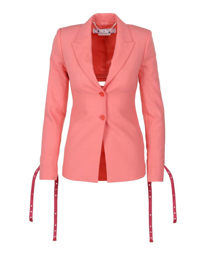 OFF-WHITE Laces Wool Blend Blazer Orange