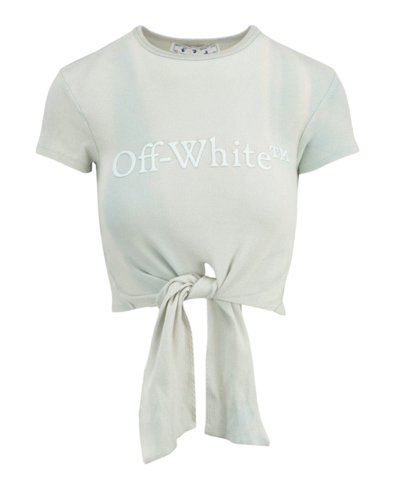 OFF-WHITE Laundry Ribbed Crop Top Blue