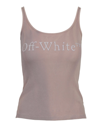 OFF-WHITE Laundry Ribbed Tank Top Beige