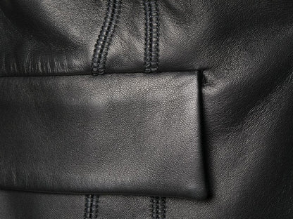 OFF-WHITE Leather Fitted Blazer Jacket Black