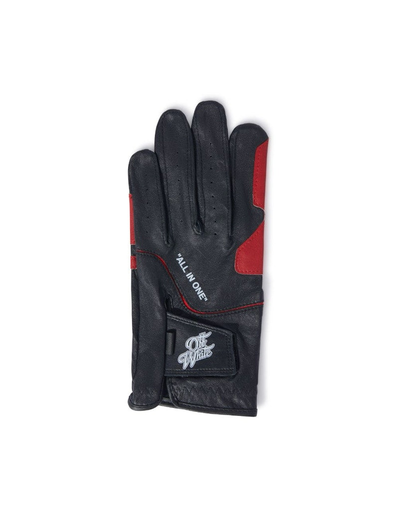 OFF-WHITE Leather Golf Gloves Black/Red