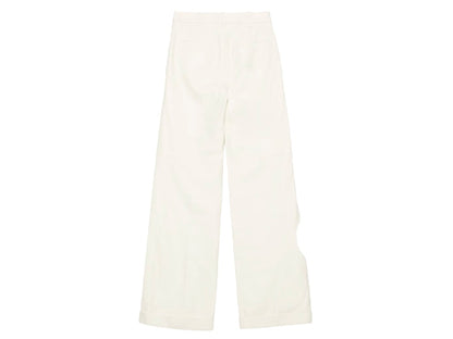 OFF-WHITE Leather Meteor Holes Formal Pants White