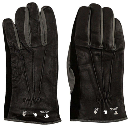 OFF-WHITE Leather Pivot Gloves Black