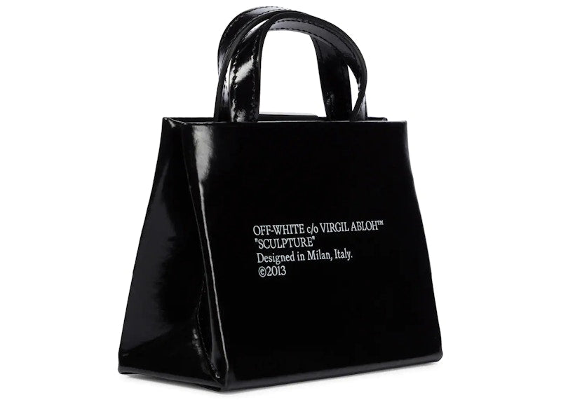 Off-White Leather Tote Box Bag Black