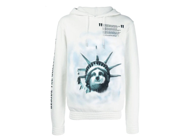OFF-WHITE Liberty Print Cotton Hoodie White
