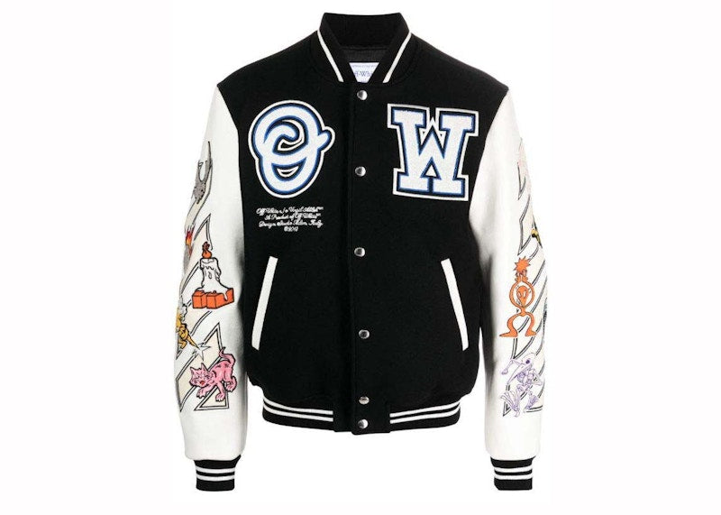 OFF-WHITE Logic Patch Varsity Jacket Black/Multicolor
