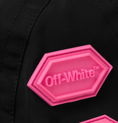 OFF-WHITE Logo Appliqued Shell Baseball Hat Black/Pink