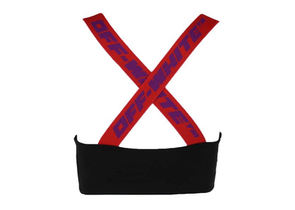 OFF-WHITE Logo Band Crisscross Sports Bra Black