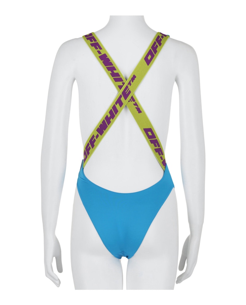 OFF-WHITE Logo Band Swimsuit Blue