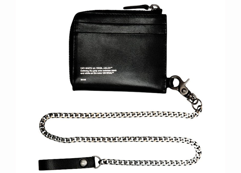 OFF-WHITE Logo Chain Wallet Black White
