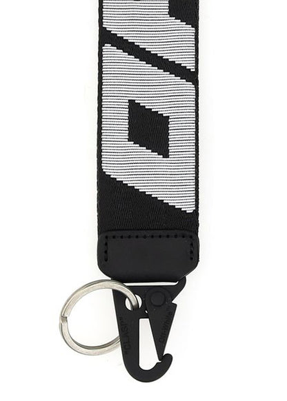 OFF-WHITE Logo Embellished Strap 2.0 Industrial Keyring Black White