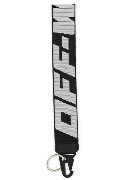 OFF-WHITE Logo Embellished Strap 2.0 Industrial Keyring Black White