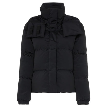 OFF-WHITE Logo Hooded Down Puffer Jacket Black/White