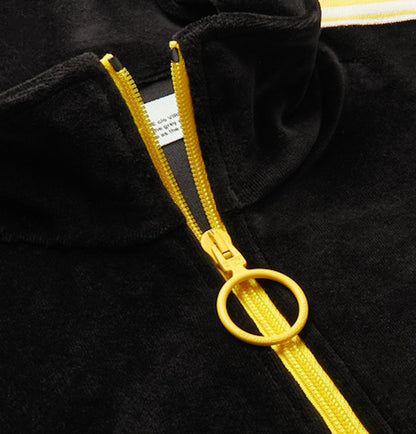 OFF-WHITE Logo Intarsia Velour Track Jacket Black