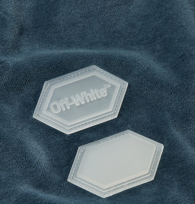 OFF-WHITE Logo Intarsia Velour Track Jacket Blue/White