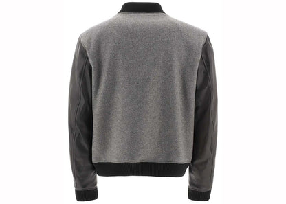OFF-WHITE Logo Lettering Bomber Jacket Grey/Black