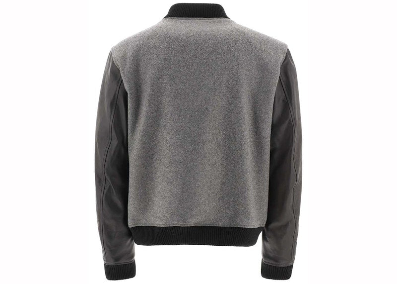 OFF-WHITE Logo Lettering Bomber Jacket Grey/Black
