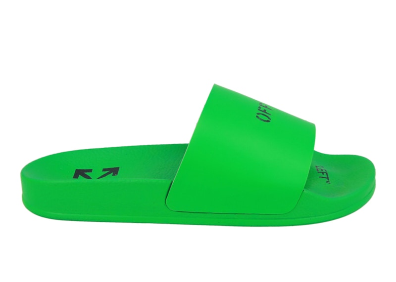OFF-WHITE Logo Pool Slides Green (Women's)