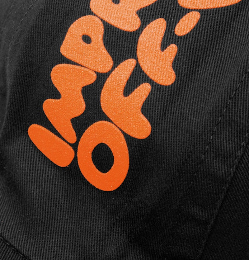 OFF-WHITE Logo Print Baseball Hat Black/Orange