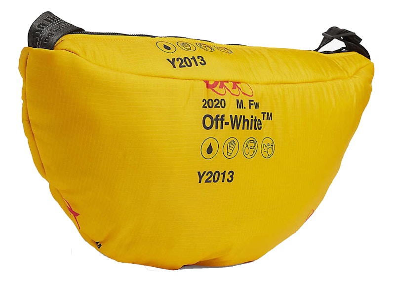 OFF-WHITE Logo-Print Belt Bag Industrial Strap Yellow