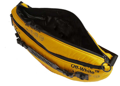 OFF-WHITE Logo-Print Belt Bag Industrial Strap Yellow