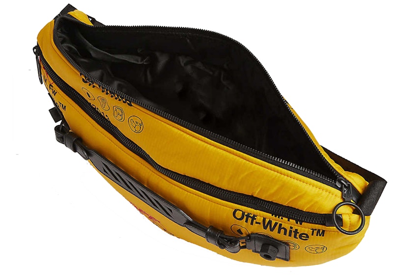 OFF-WHITE Logo-Print Belt Bag Industrial Strap Yellow