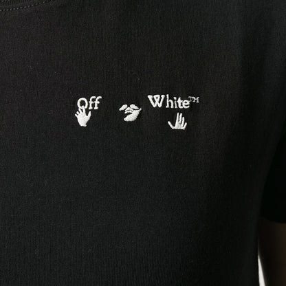 OFF-WHITE Logo Print Casual Tee Black