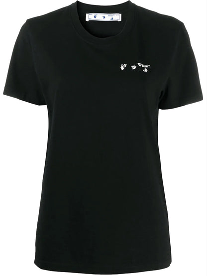 OFF-WHITE Logo Print Casual Tee Black