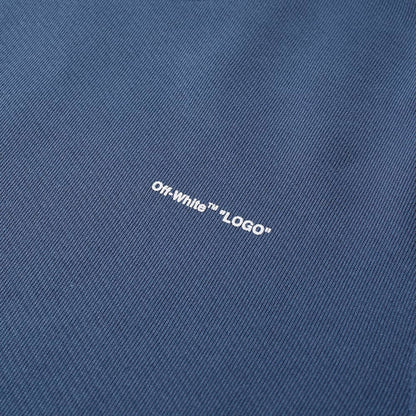 OFF-WHITE Logo Print Crewneck Sweatshirt Navy/White