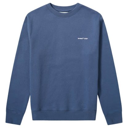 OFF-WHITE Logo Print Crewneck Sweatshirt Navy/White