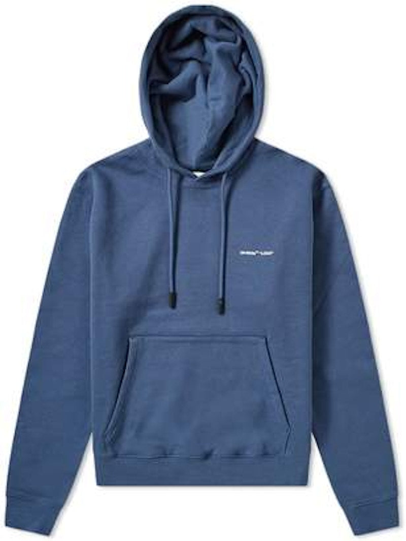 OFF-WHITE Logo Print Hoodie Blue/White
