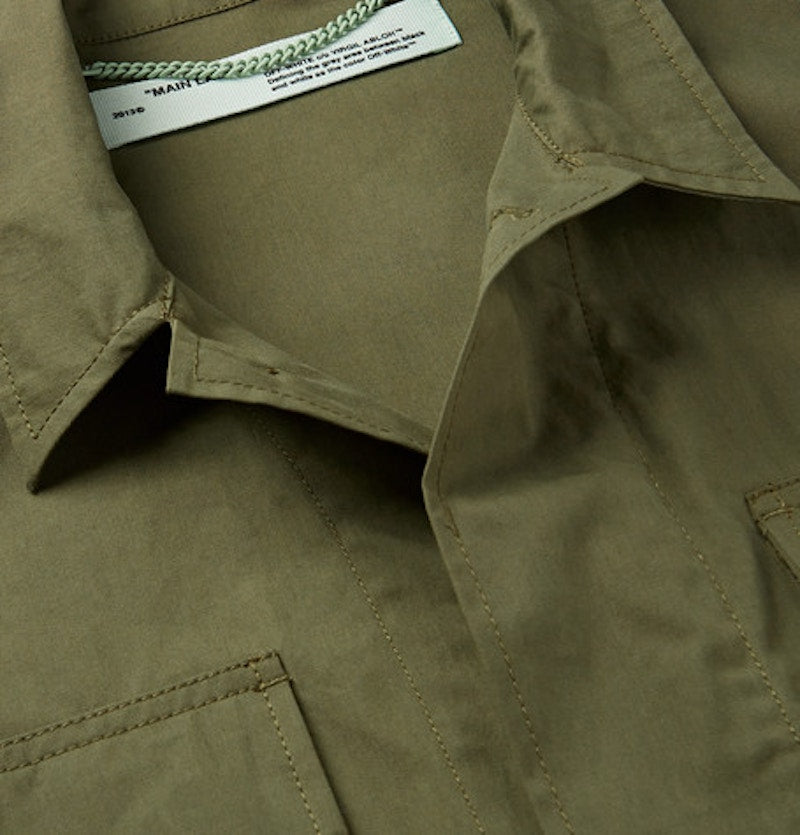 OFF-WHITE Logo Print Military Field Jacket Green
