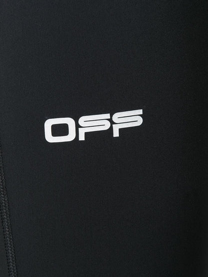OFF-WHITE Logo Print Performance Leggings Black/White