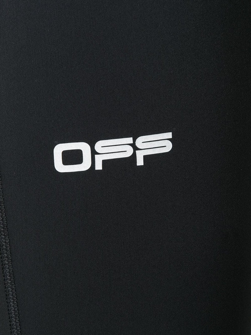 OFF-WHITE Logo Print Performance Leggings Black/White