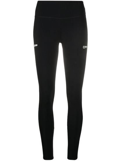 OFF-WHITE Logo Print Performance Leggings Black/White