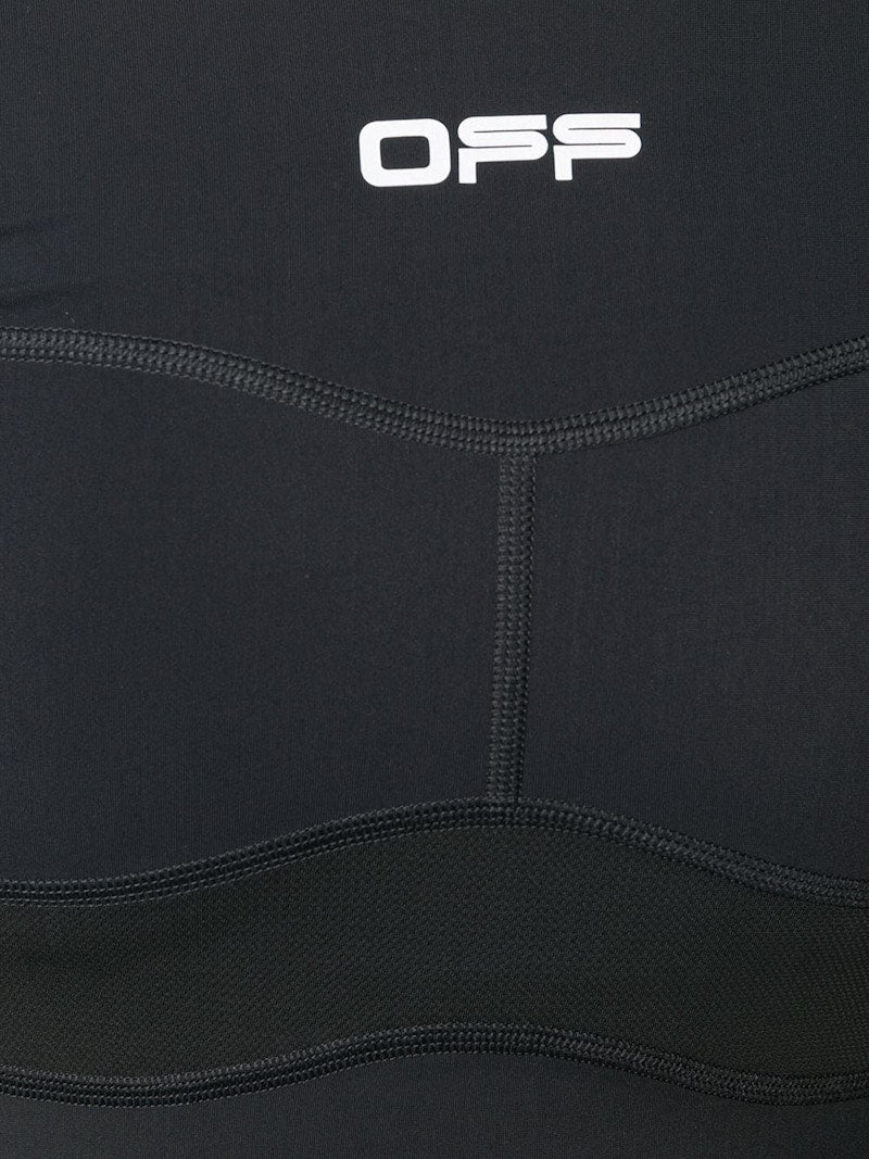 OFF-WHITE Logo Print Performance Longsleeve T-shirt Black/White