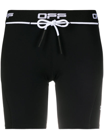OFF-WHITE Logo Print Performance Shorts Black/White