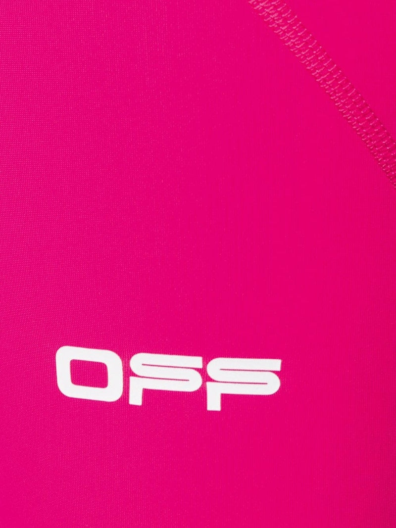 OFF-WHITE Logo Print Performance Shorts Fuchsia/White