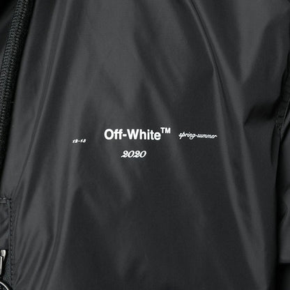 OFF-WHITE Logo Print Raincoat Black/White