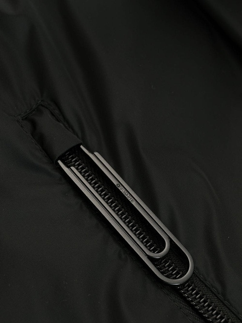 OFF-WHITE Logo Raincoat Black/White