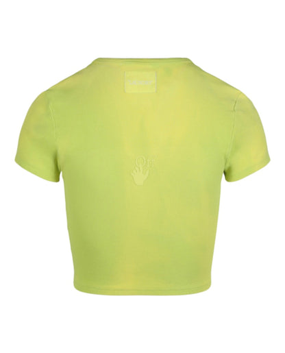 OFF-WHITE Logo Rib Knotted Crop Green