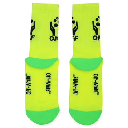 OFF-WHITE Logo Socks (SS19) Fluo Yellow/Black