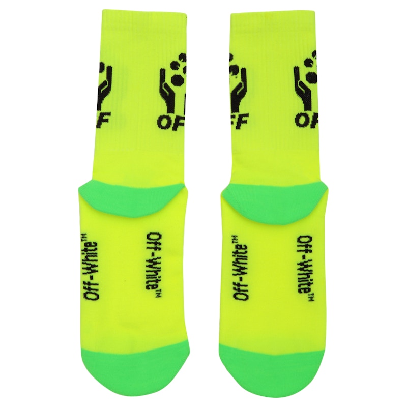 OFF-WHITE Logo Socks (SS19) Fluo Yellow/Black