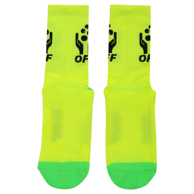 OFF-WHITE Logo Socks (SS19) Fluo Yellow/Black