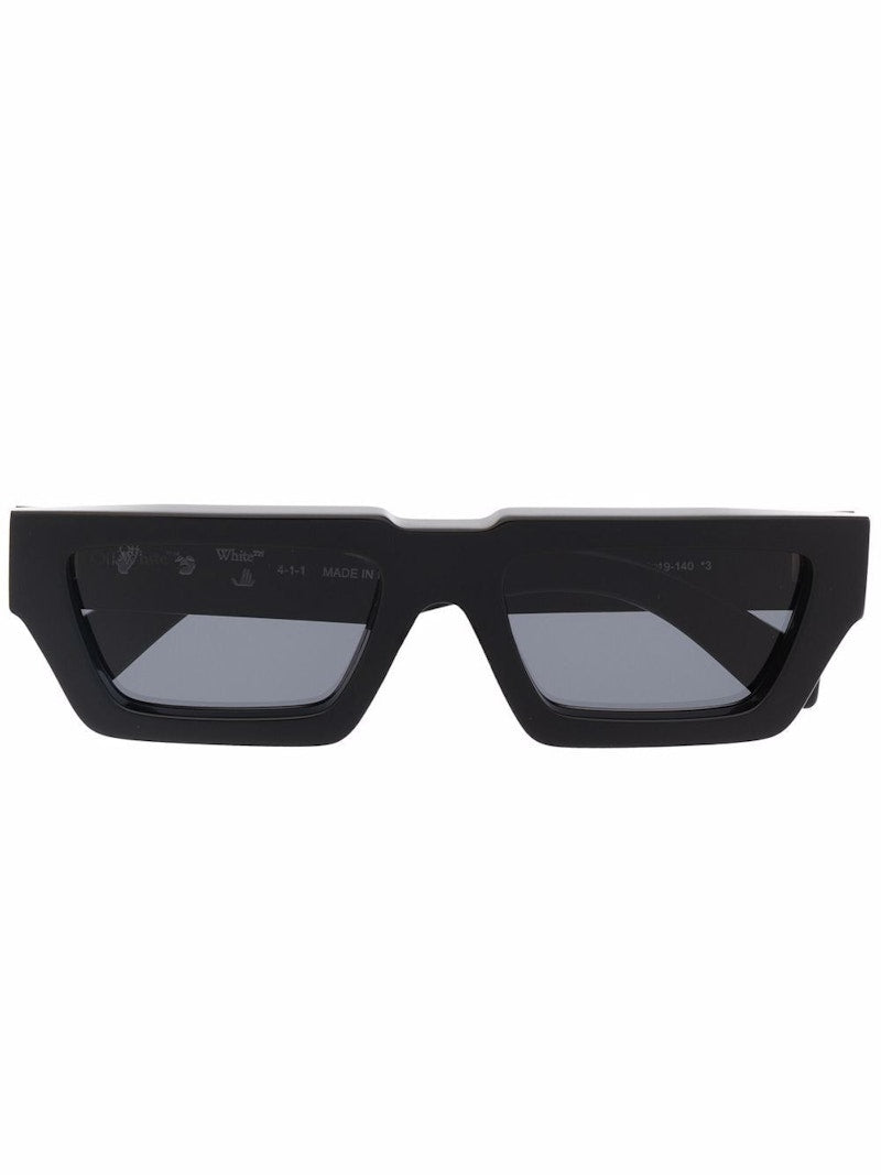 OFF-WHITE Manchester Rectangular Frame Sunglasses Black/Dark Grey/White (OERI002Y21PLA0011007)