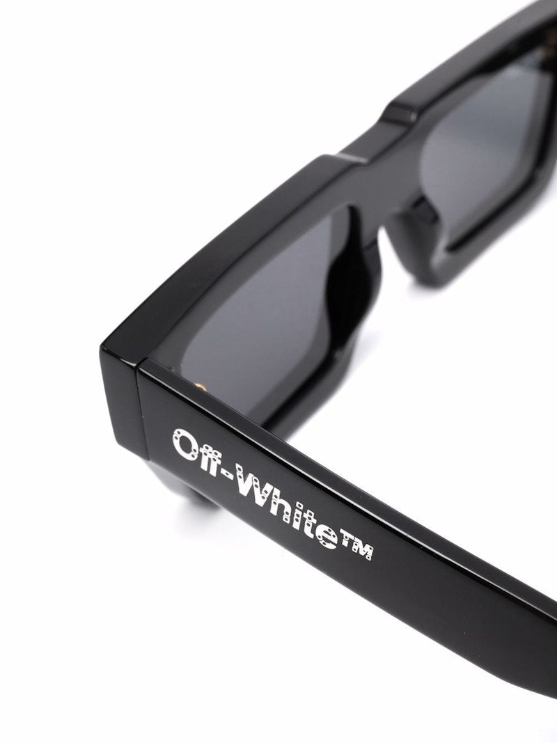 OFF-WHITE Manchester Rectangular Frame Sunglasses Black/Dark Grey/White (OERI002Y21PLA0011007)